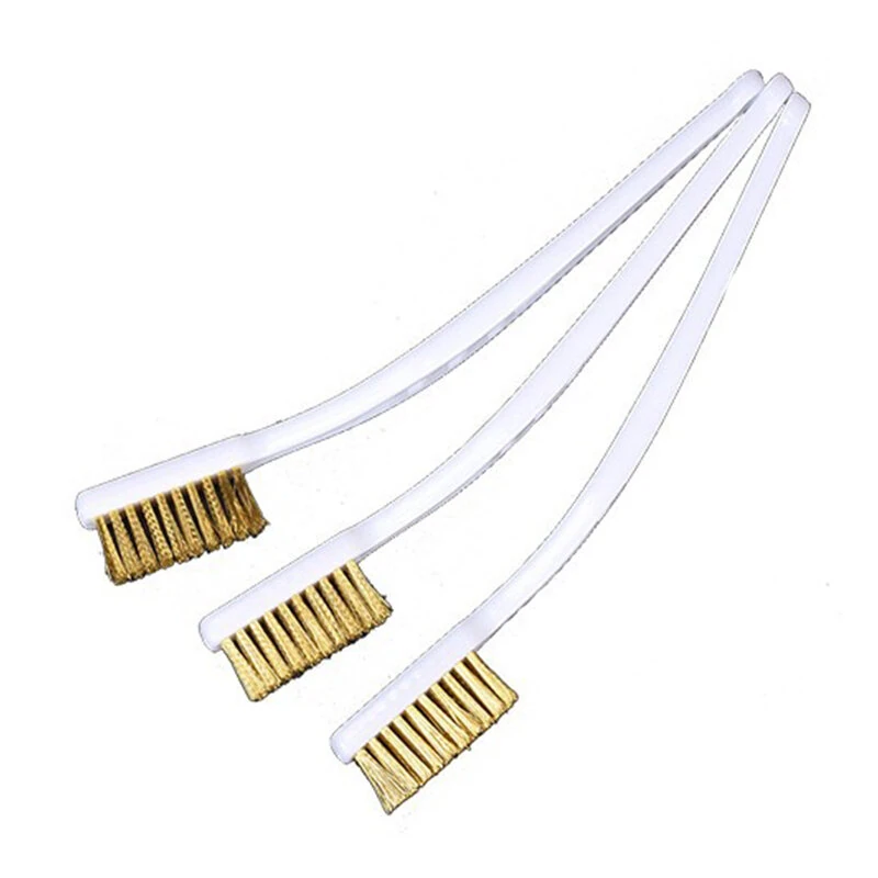 3Pcs Nozzle Cleaning Brushes Copper Wire Rust Remover Industrial Wire Brush Set for 3D Printer Hot Bed Machinery Metal Parts — BIQU