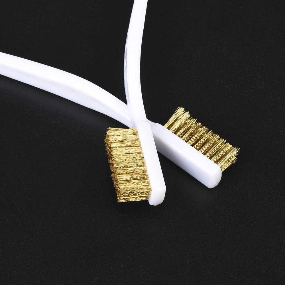 3Pcs Nozzle Cleaning Brushes Copper Wire Rust Remover Industrial Wire Brush Set for 3D Printer Hot Bed Machinery Metal Parts — view 3
