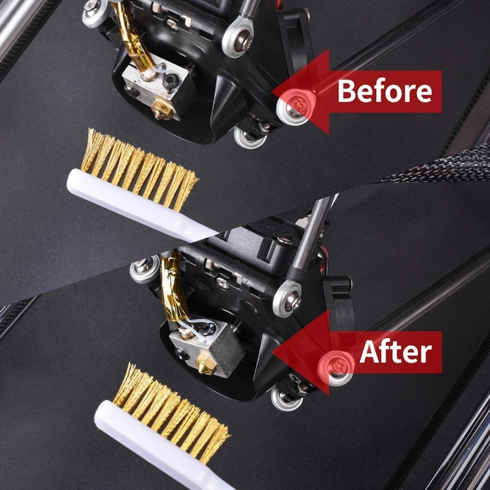 3Pcs Nozzle Cleaning Brushes Copper Wire Rust Remover Industrial Wire Brush Set for 3D Printer Hot Bed Machinery Metal Parts — view 5