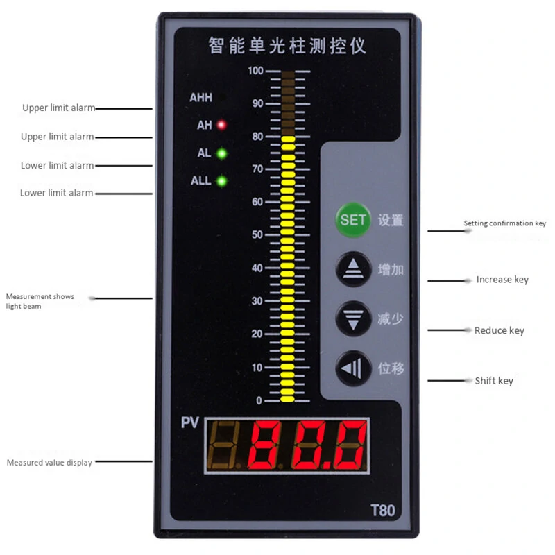 4-20MA Level Sensor Liquid Sensor Water Level Display Instrument / Beam Digital Display Control Instrument Level Transmitter for Water Level/Liquid Level/Oil Level — view 6