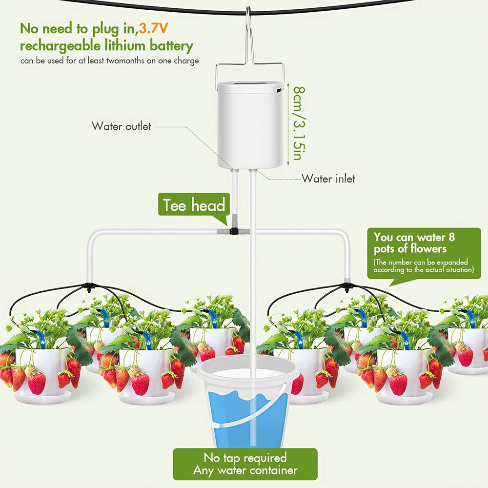 4 Adjustable Drip Arrow Intelligent Automatic Watering Machine Watering Device Timing Artifact Potted Garden Plant Spray Drip Irrigation — view 9