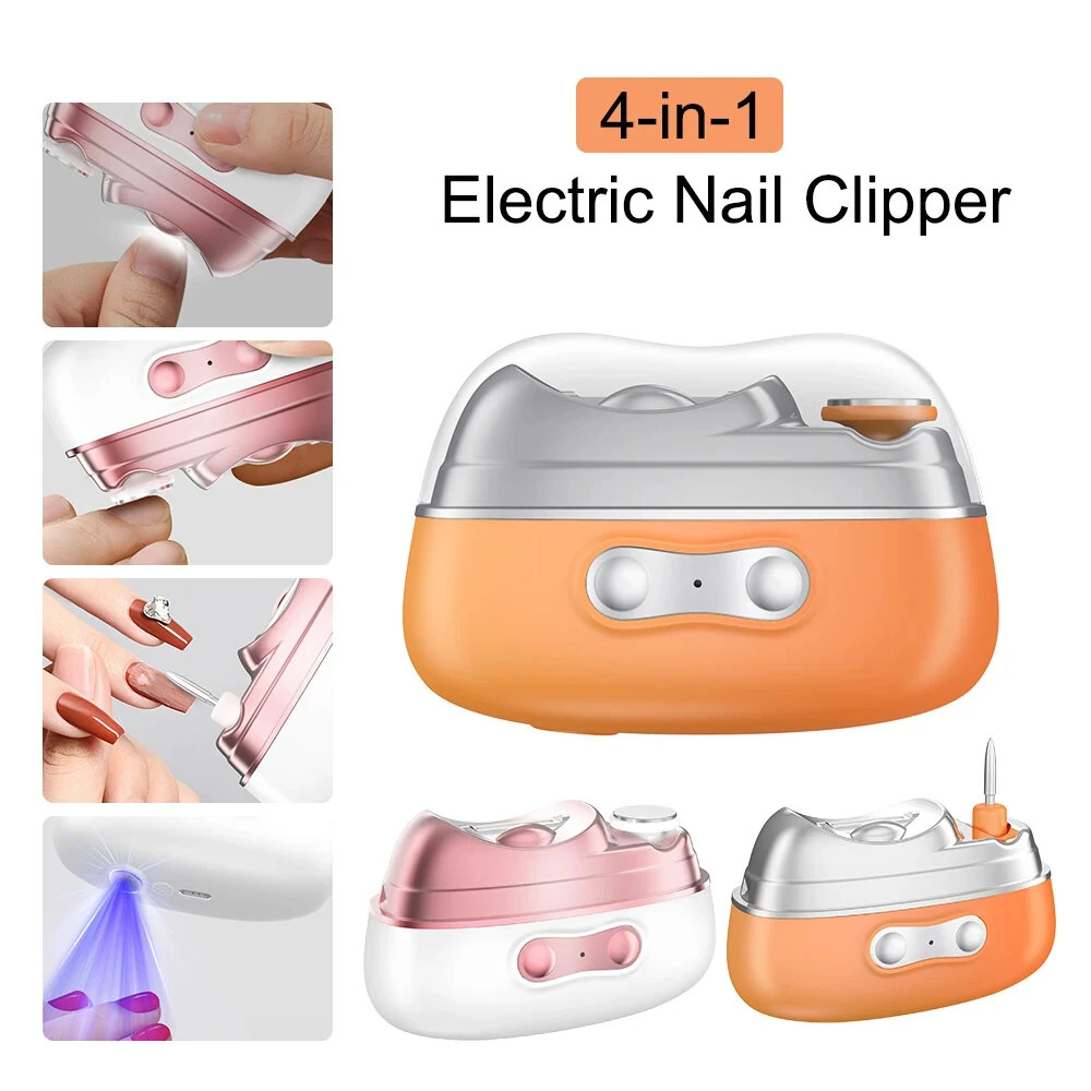4-in-1 Electric Nail Clipper Automatic Trimmer Nail Grinder Nail Polishing with UV Lamp Nail Cutter Manicure Tool — view 4