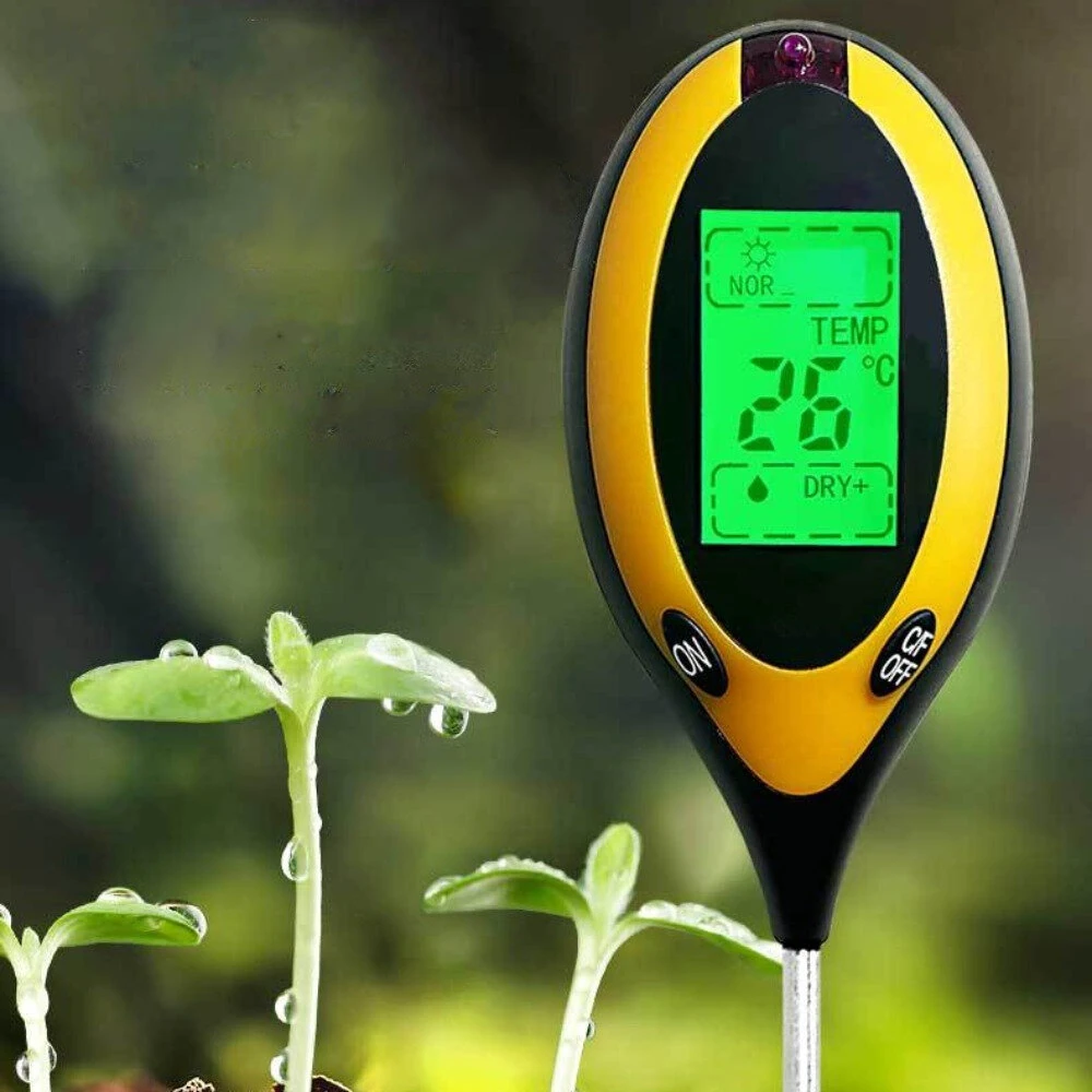 4 in 1 Professional Soil Tester Moisture PH Temperature Sunlight Intensity Meter Digital Display Soil Tests — view 2