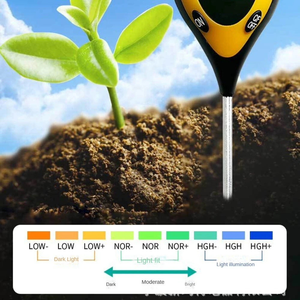 4 in 1 Professional Soil Tester Moisture PH Temperature Sunlight Intensity Meter Digital Display Soil Tests — view 5