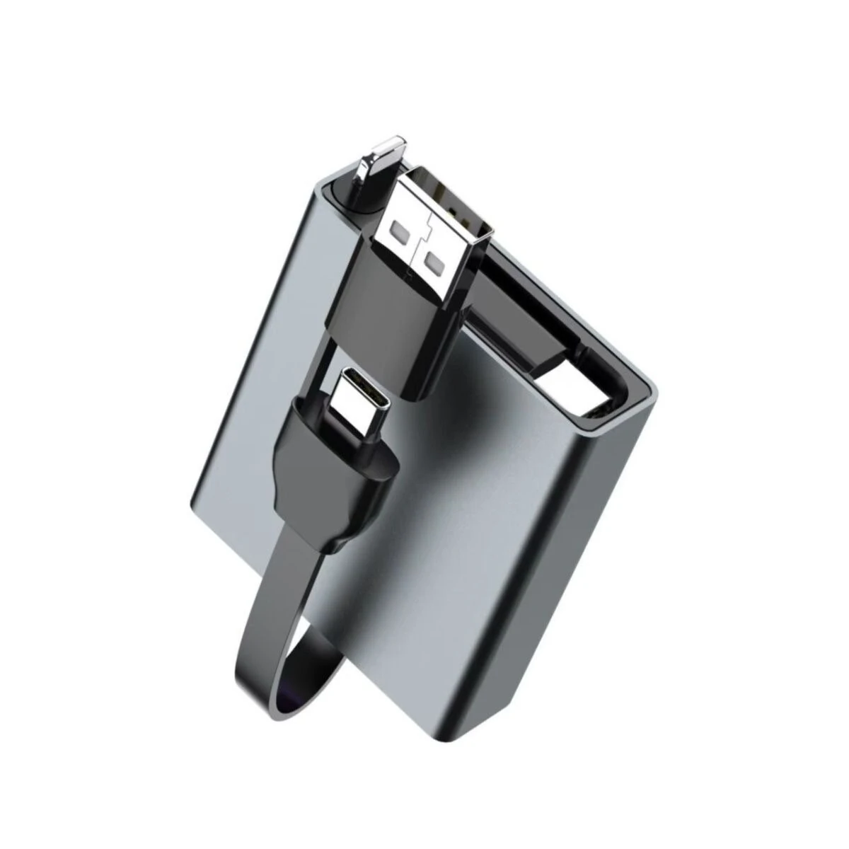 4-in-1 Telescopic USB Cable Box PD66W USB-A/USB-C to USB-C Fast Charging with iP Adapter for iPhone 17 17Pro 16 Pro Max 15 14 for Samsung for iPad Pro for ASUS Lenovo Laptops — view 3