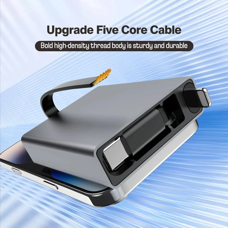 4-in-1 Telescopic USB Cable Box PD66W USB-A/USB-C to USB-C Fast Charging with iP Adapter for iPhone 17 17Pro 16 Pro Max 15 14 for Samsung for iPad Pro for ASUS Lenovo Laptops — view 6