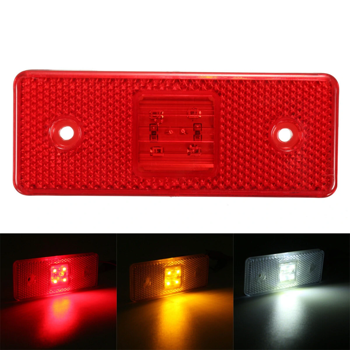 4 LED 24V Truck Trailer Lorry Side Marker Light Lamp Amber White Red — Pricio