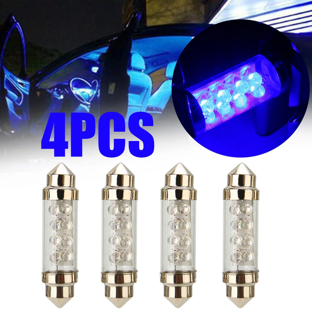 4-Pack 39mm/41mm/42mm Double Tip 8LEDs Car LED Reading Light License Plate Light Trunk Light Bulbs — Pricio