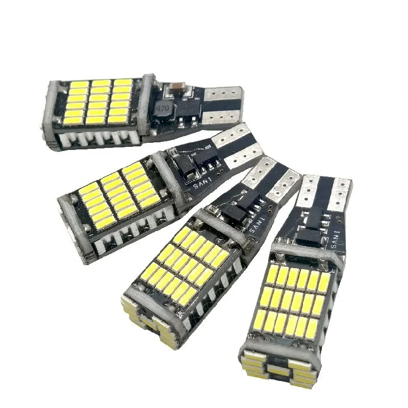 4-Pack Super Bright T15 4014 45-SMD LED Car Reverse Lights Constant Current Decoding Turning Tail Fog Lamps Automatic Bulb White