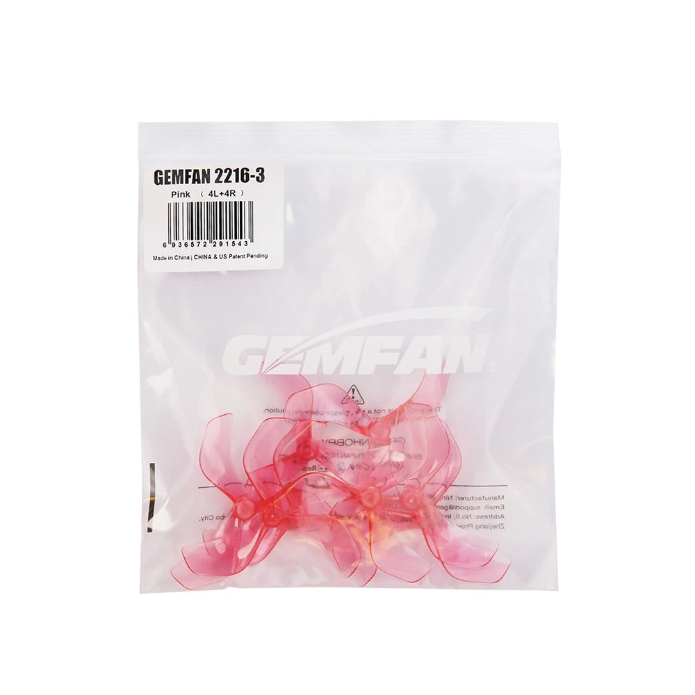 4 Pairs Gemfan 2216 2.2 Inch 3 Blades Propeller 1.5mm Shaft Hole for DJI O3 / O4 Air Unit FPV Racing Drones — view 9
