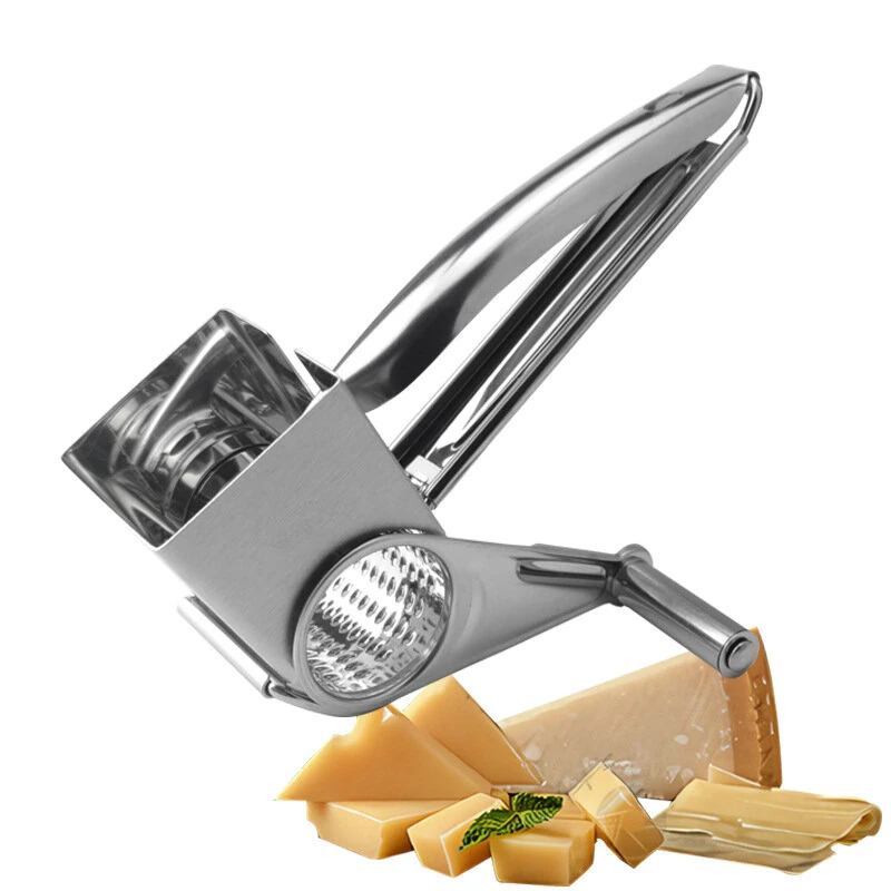 4 PCS Handheld Stainless Steel Rotary Cheese Grater Kitchen Tool Garlic Carrot Cutter Slicer Shredder Grinder — view 4