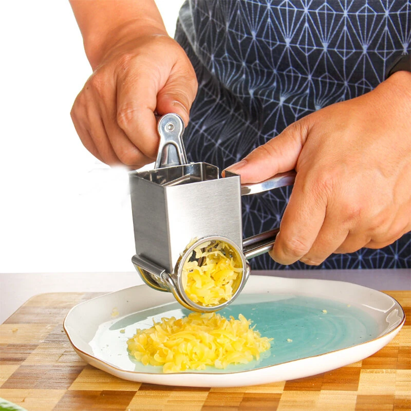 4 PCS Handheld Stainless Steel Rotary Cheese Grater Kitchen Tool Garlic Carrot Cutter Slicer Shredder Grinder — view 6
