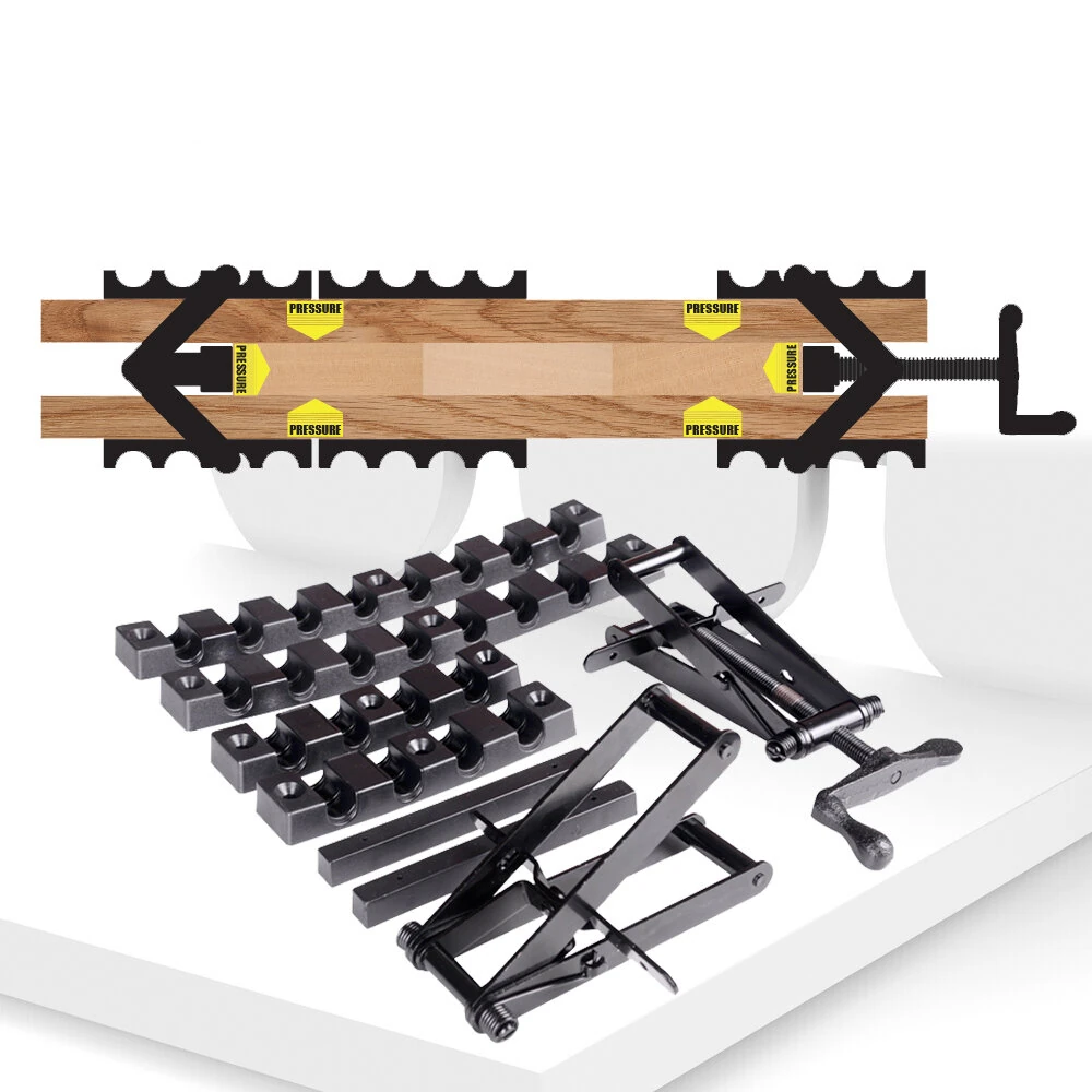 4 Way Pressure Clamps Kit Alloy Steel Panel Clamp System 1000 PSI Adjustable Woodworking Clamps for Table Tops Shelving Furniture Making — Pricio