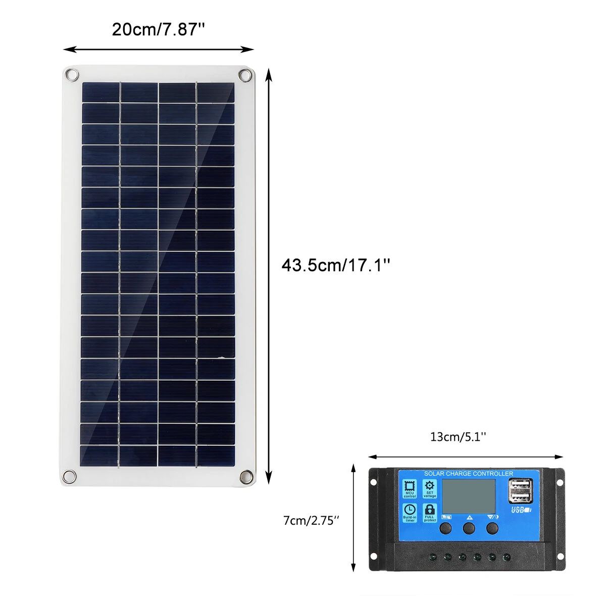 40W 12V Solar Panel Kit 60A/100A Battery Charger Controller Camping RV Caravan Boat — view 3