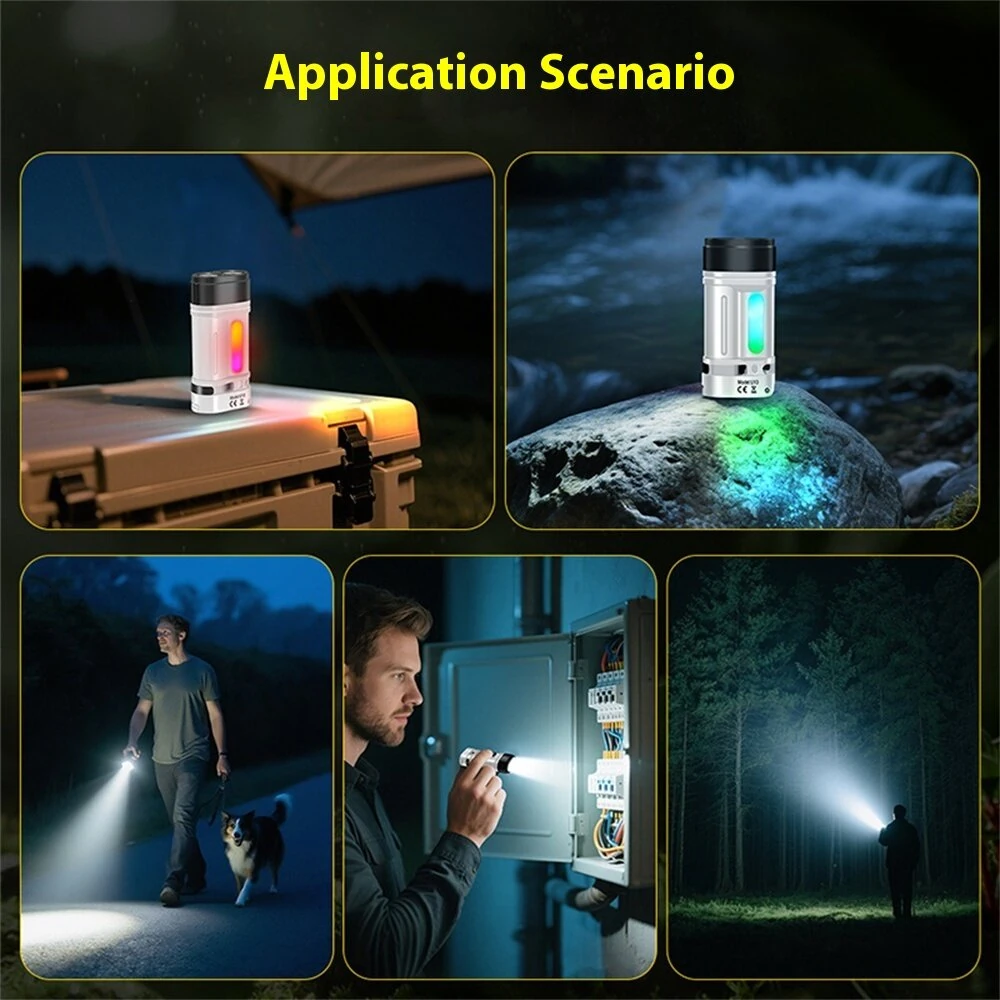 410LM Aluminum Alloy EDC Keychain Flashlight Built-in 14500 Battery High Power LED Torch USB Rechargeable Portable Magnetic Clip Light — view 9