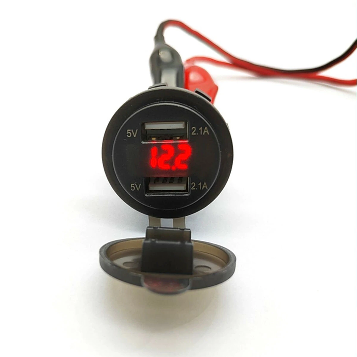 4.2A Waterproof Car 2 Port Dual USB Charger Socket Power Outlet with LED Voltmeter for 12-24V Car Boat Marine ATV Motorcycle — view 9