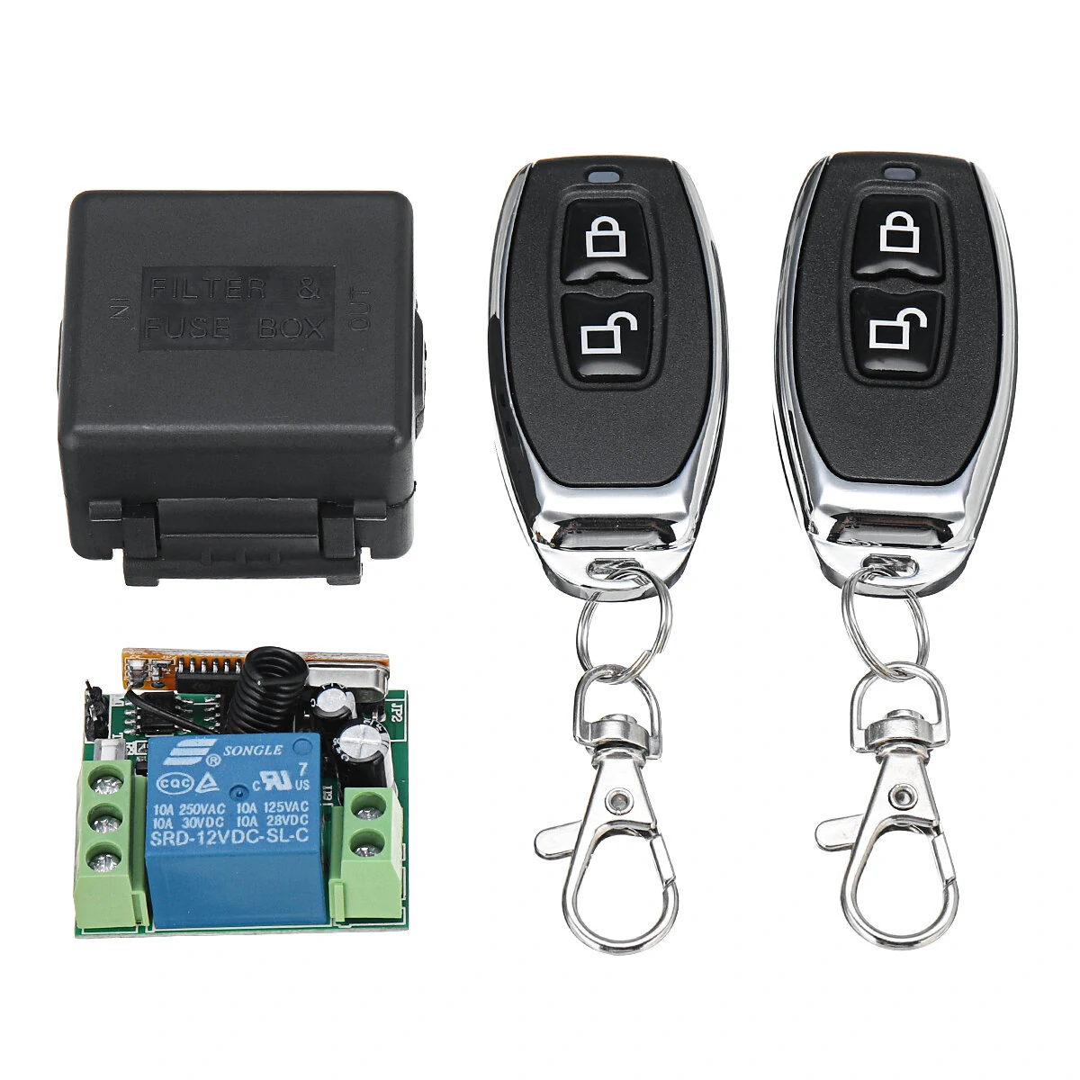 433Mhz DC12V 1CH Wireless Remote Control Switch Relay Receiver Module + 2 RF Transmitter — Pricio