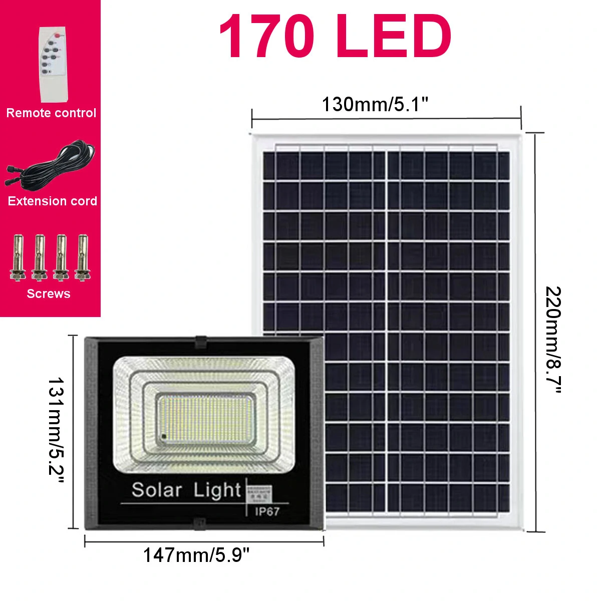 44/170LED Solar Wall Lights Outdoor Waterproof Infrared Garden Lamp Remote control waterproof timing induction light — view 4
