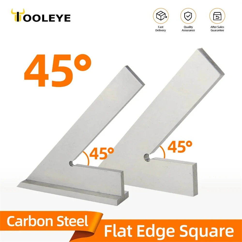 45 Degree Flat Edge Square Ruler For Carpentry Measurment Try Square Carpenter Tools Woodworking Metal Angle Ruler Set Squares — view 3