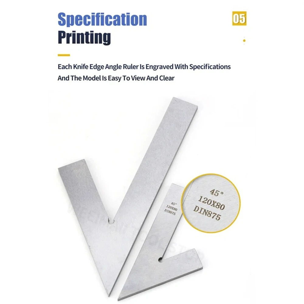 45 Degree Flat Edge Square Ruler For Carpentry Measurment Try Square Carpenter Tools Woodworking Metal Angle Ruler Set Squares — view 7