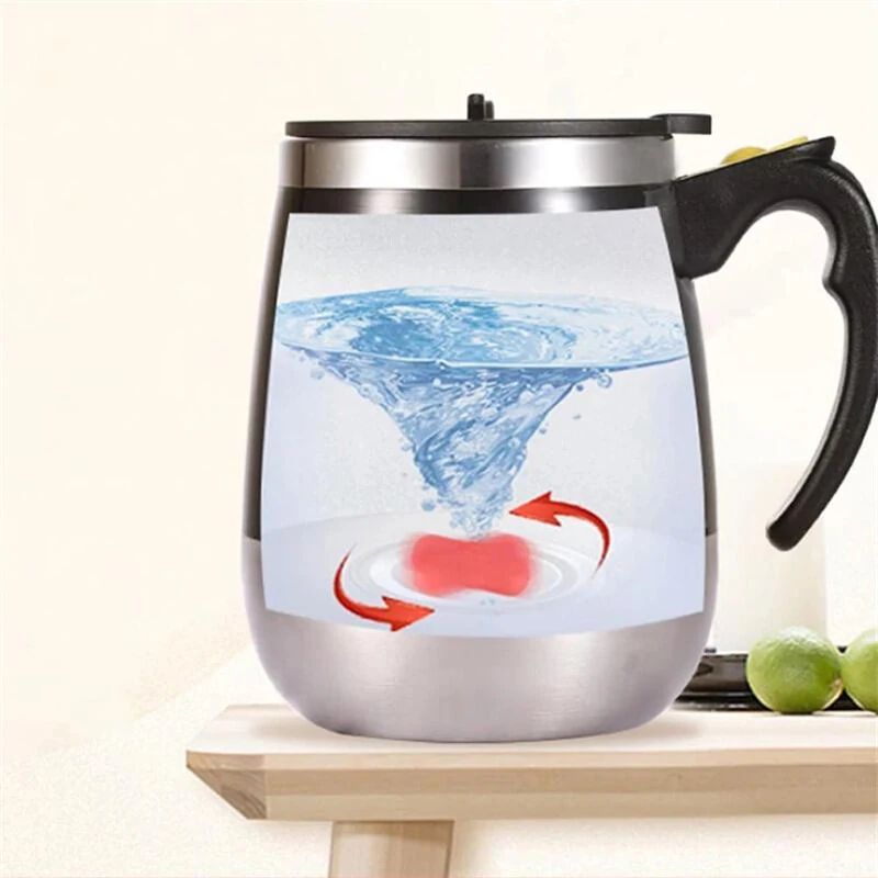 450ml Electric Self Stirring Magnetic Stainless Steel Coffee Mug Coffee Milk Mixing Cup Blender Lazy Smart Mixer Thermal Cup — view 4