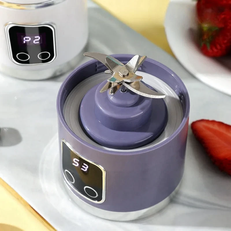 450ml Fruit Juicer 8 Blades 3 Gears USB Rechargeable Portable Blender Ice Blender for Shakes and Smoothies Powerful Motor Digital Display Juice Cup — view 7