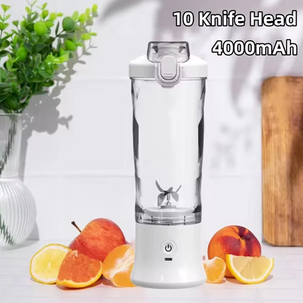 450ml Fruit Juicer 8 Blades 3 Gears USB Rechargeable Portable Blender Ice Blender for Shakes and Smoothies Powerful Motor Digital Display Juice Cup — view 9