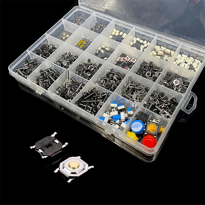 460PCS Tact Switch Push Button Switch Micro Switch For Car Remot/TV/Toys/Home Use Button Caps Kit — Pricio