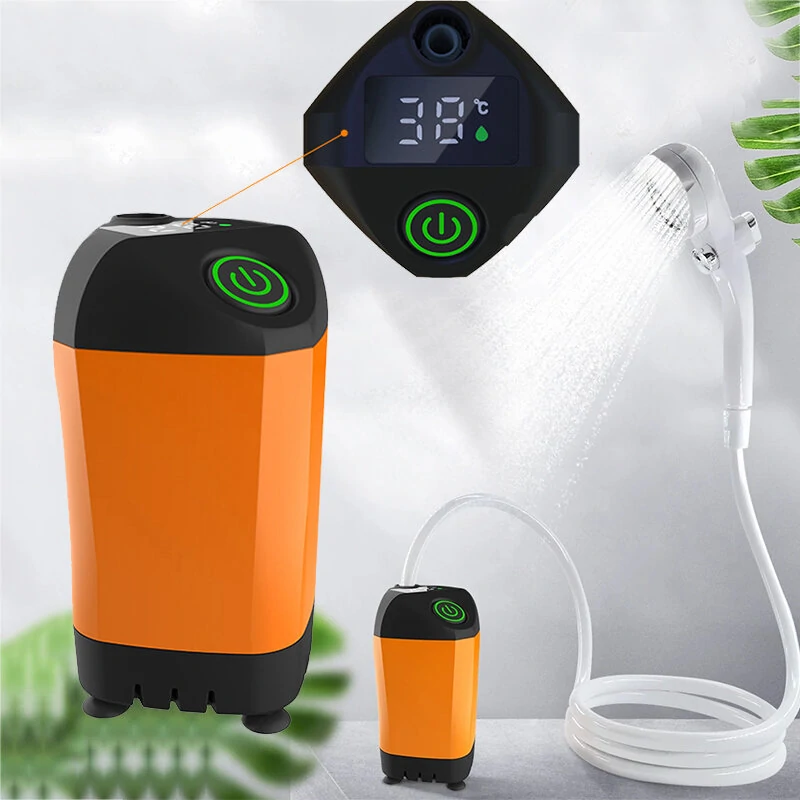 4800mAh Portable Outdoor Camping Electric Shower IPX7 Waterproof with Digital Display Electric Shower Pump for Hiking Travel Beach Pet Watering — Pricio