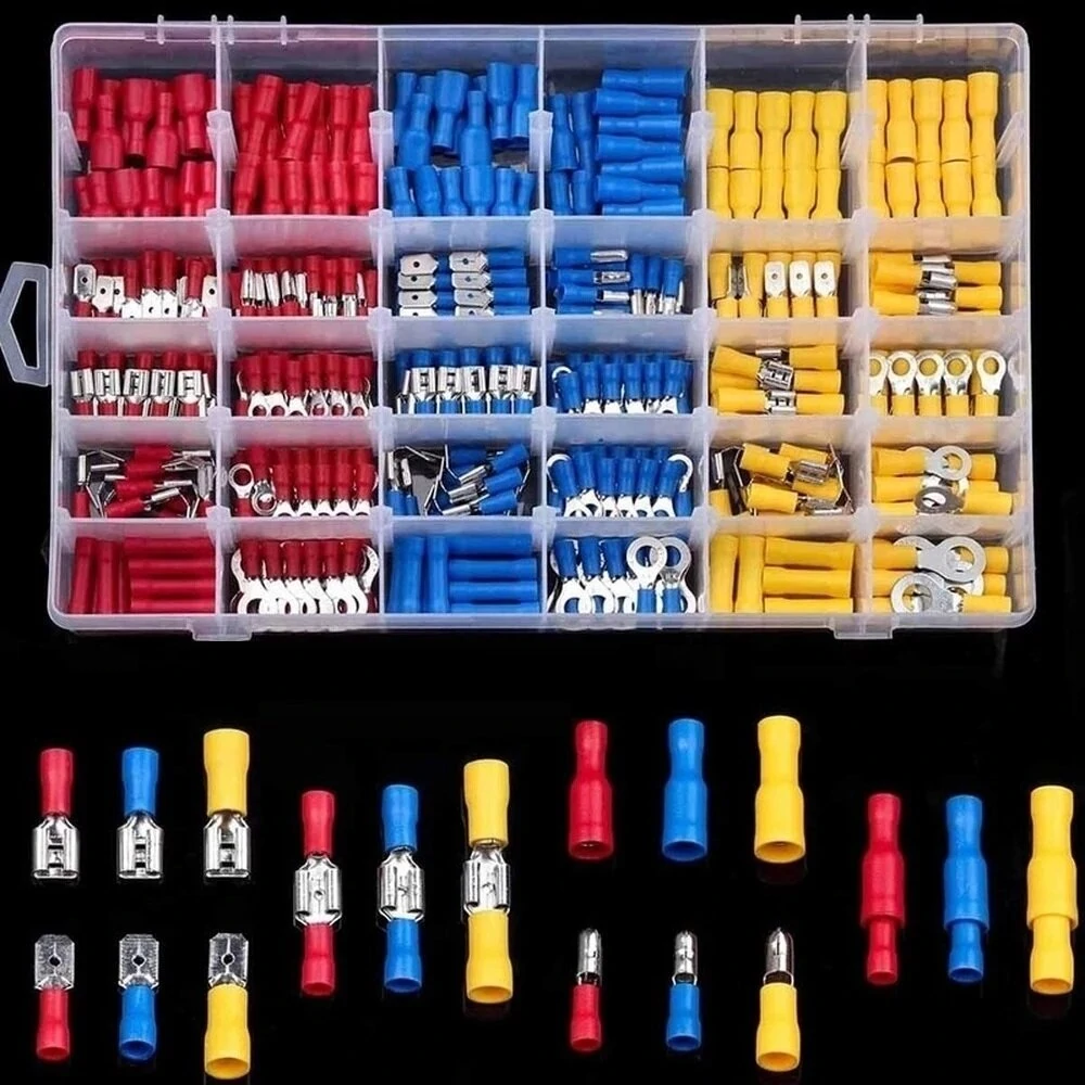 480/300/280Pcs Assorted Spade Terminals Insulated Cable Connector Electrical Wire Crimp Butt Ring Fork Set Ring Lugs Rolled Kit — view 3