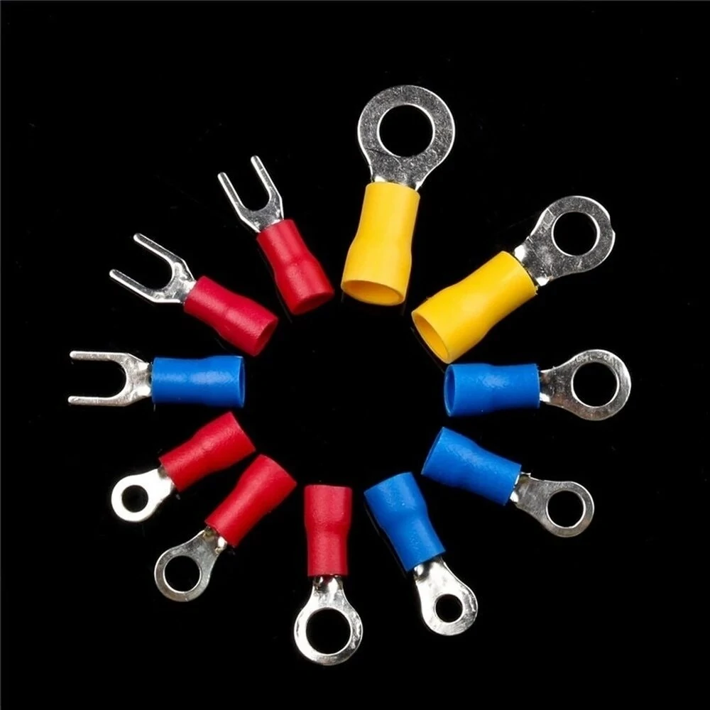 480/300/280Pcs Assorted Spade Terminals Insulated Cable Connector Electrical Wire Crimp Butt Ring Fork Set Ring Lugs Rolled Kit — view 5