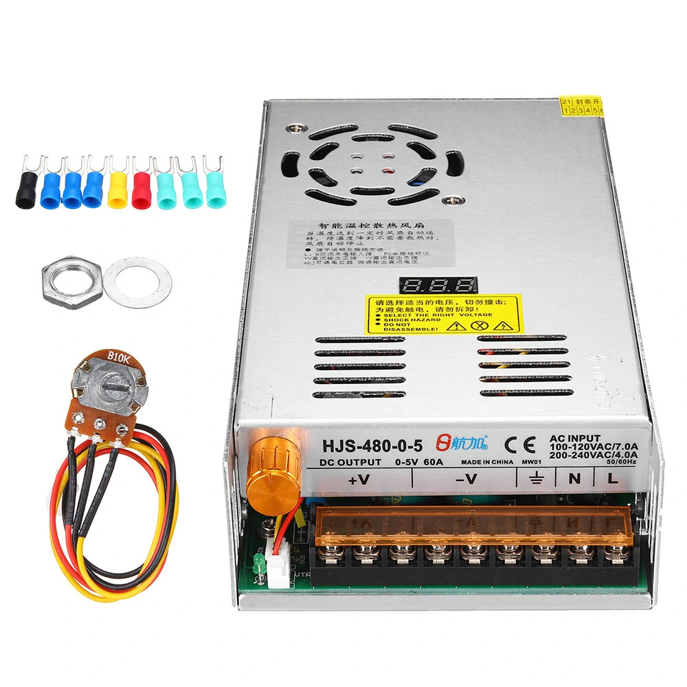 480W Digital Display Switching Power Supply Adjustable Voltage 110/220V AC to 5V 12V 24V 36V 48V 60V 80V 120V 160V 220V 300V — Pricio