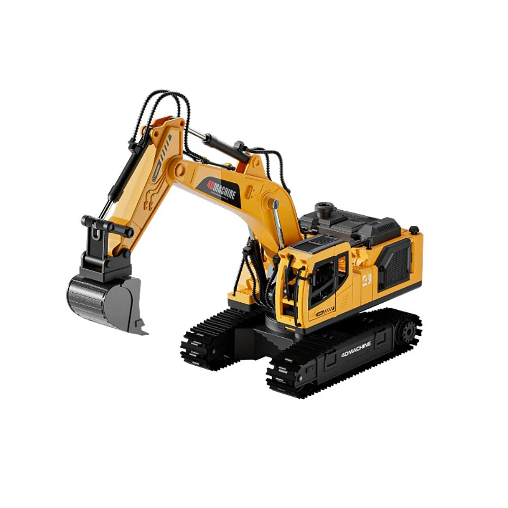 4DRC 4D-E1 E3 3 in 1 RC Simulation Engineering Model Alloy Bucket Excavator Simulated Spray Lights RTR RC Car Children Toys — view 2