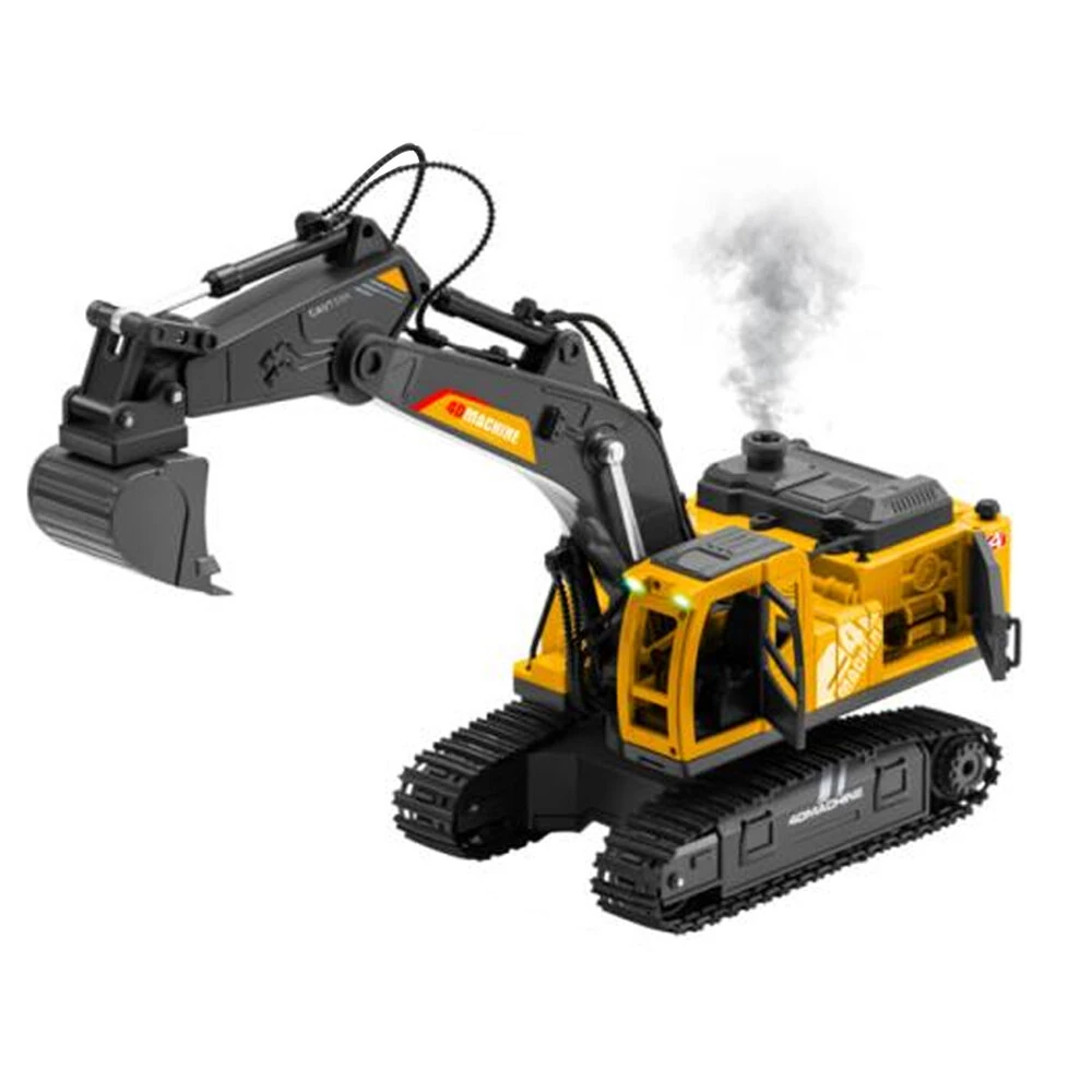 4DRC E3-3 18CH RC Simulation Engineering Model Excavator RTR RC Car Screw Rod Excavator Spray Effects Alloy Bracket Children Toys