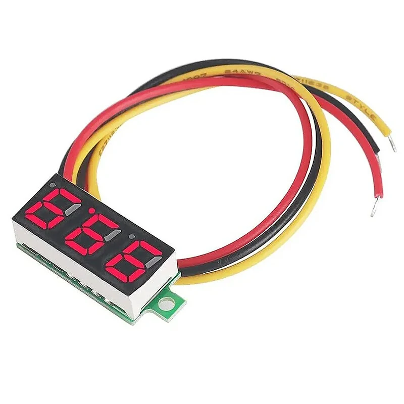 4pcs Digital Mini Digital Voltmeter 0.28Inch Three-Line 0-100V Digital Voltmeter Gauge Tester LED Display Panel Voltmeter — view 3