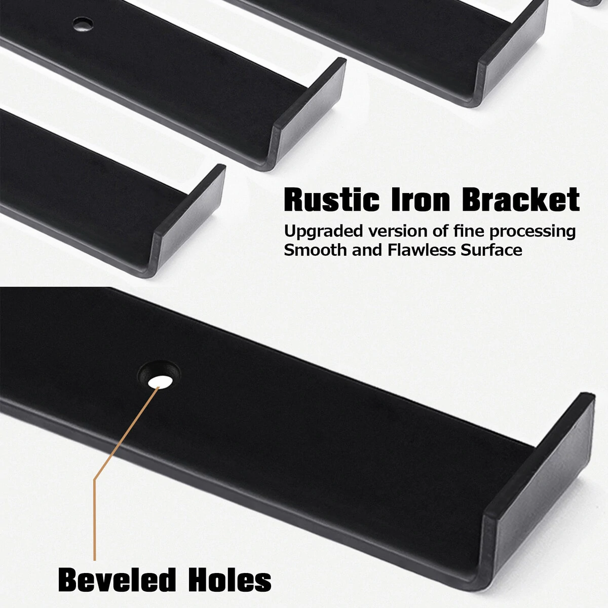 4PCS/ Set Wall Mounted Floating Shelves Holder DIY Storage Shelving Display Bracket — view 9
