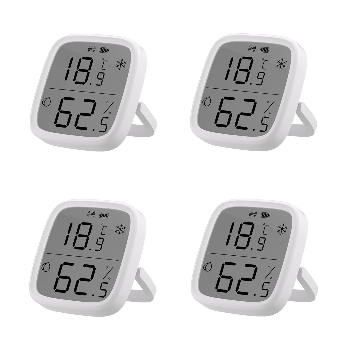 4Pcs SONOFF SNZB-02D LCD Smart Temperature Humidity Sensor APP Control Real-time Monitoring Work with ZB Bridge-P/ ZB Dongle/ NS Panel — SONOFF