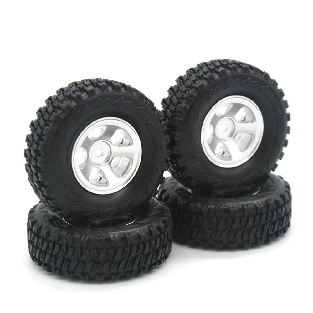 4PCS Upgraded Tires Metal Wheel Rims 7mm Hex for FMS 1/18 Fire Horse FJ Cruiser KATANA LC80 RC Car Vehicles Models Spare Parts — view 2