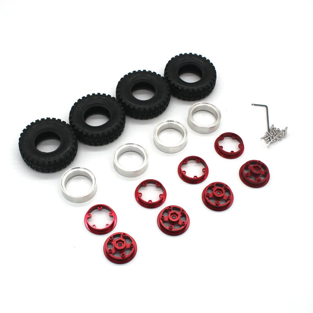4PCS Upgraded Tires Metal Wheel Rims 7mm Hex for FMS 1/18 Fire Horse FJ Cruiser KATANA LC80 RC Car Vehicles Models Spare Parts — view 5