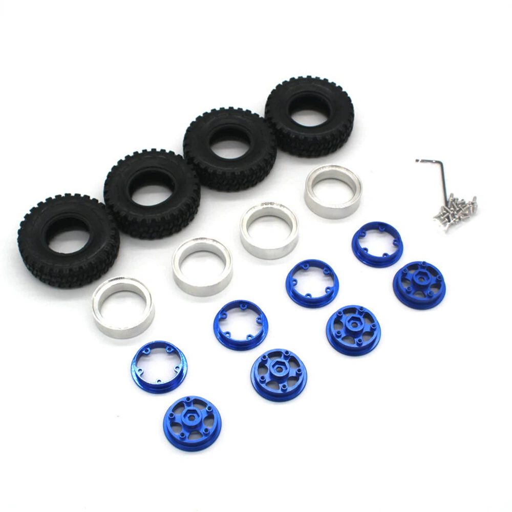 4PCS Upgraded Tires Metal Wheel Rims 7mm Hex for FMS 1/18 Fire Horse FJ Cruiser KATANA LC80 RC Car Vehicles Models Spare Parts — view 6