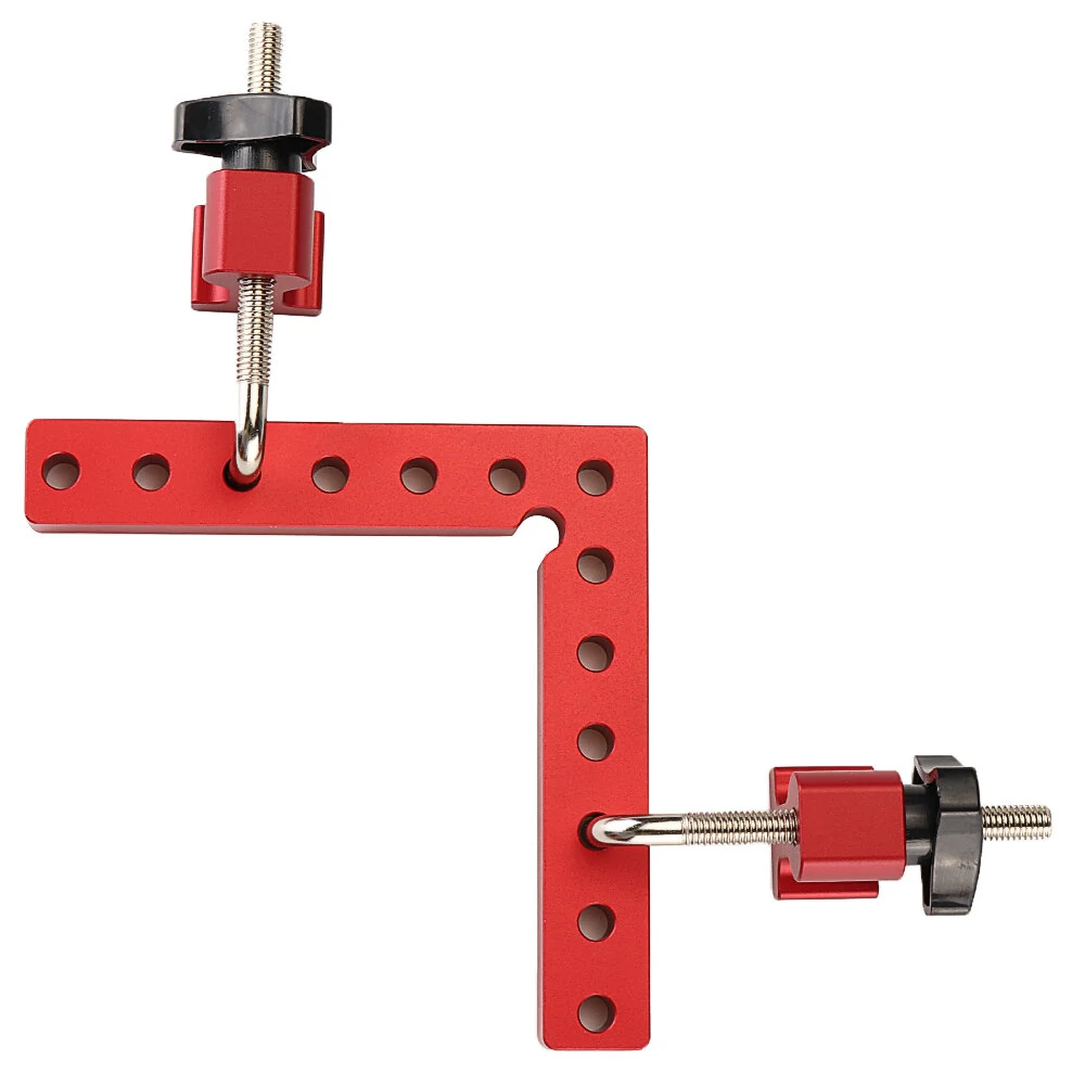 4PCS VEIKO 140mm x 140mm 90 Degree Right Angle Clamps Positioning Squares MM/Inch Scale Aluminum Alloy Woodworking Carpenter Corner Clamping for Picture Frame Cabinet Drawer — view 5