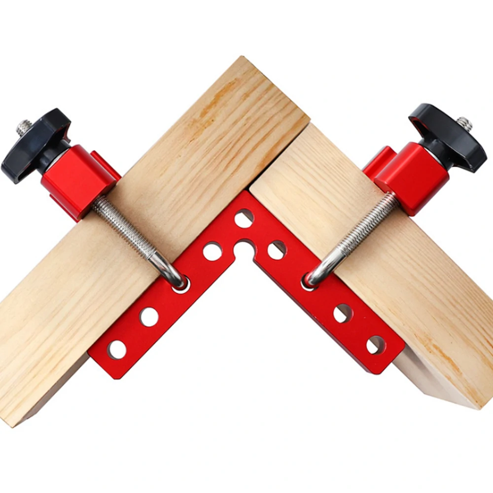 4PCS VEIKO 140mm x 140mm 90 Degree Right Angle Clamps Positioning Squares MM/Inch Scale Aluminum Alloy Woodworking Carpenter Corner Clamping for Picture Frame Cabinet Drawer — view 7