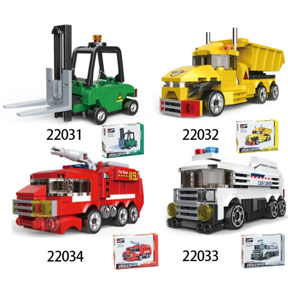 4Set / 6Set Mini Pullback Car Construction Racing Car Model Building Block Assembly Kit Vehicle Toy Children Gift — view 2
