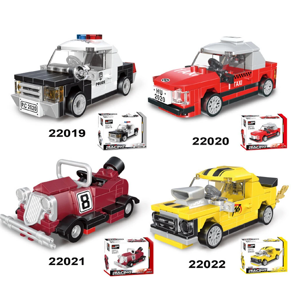 4Set / 6Set Mini Pullback Car Construction Racing Car Model Building Block Assembly Kit Vehicle Toy Children Gift — view 3