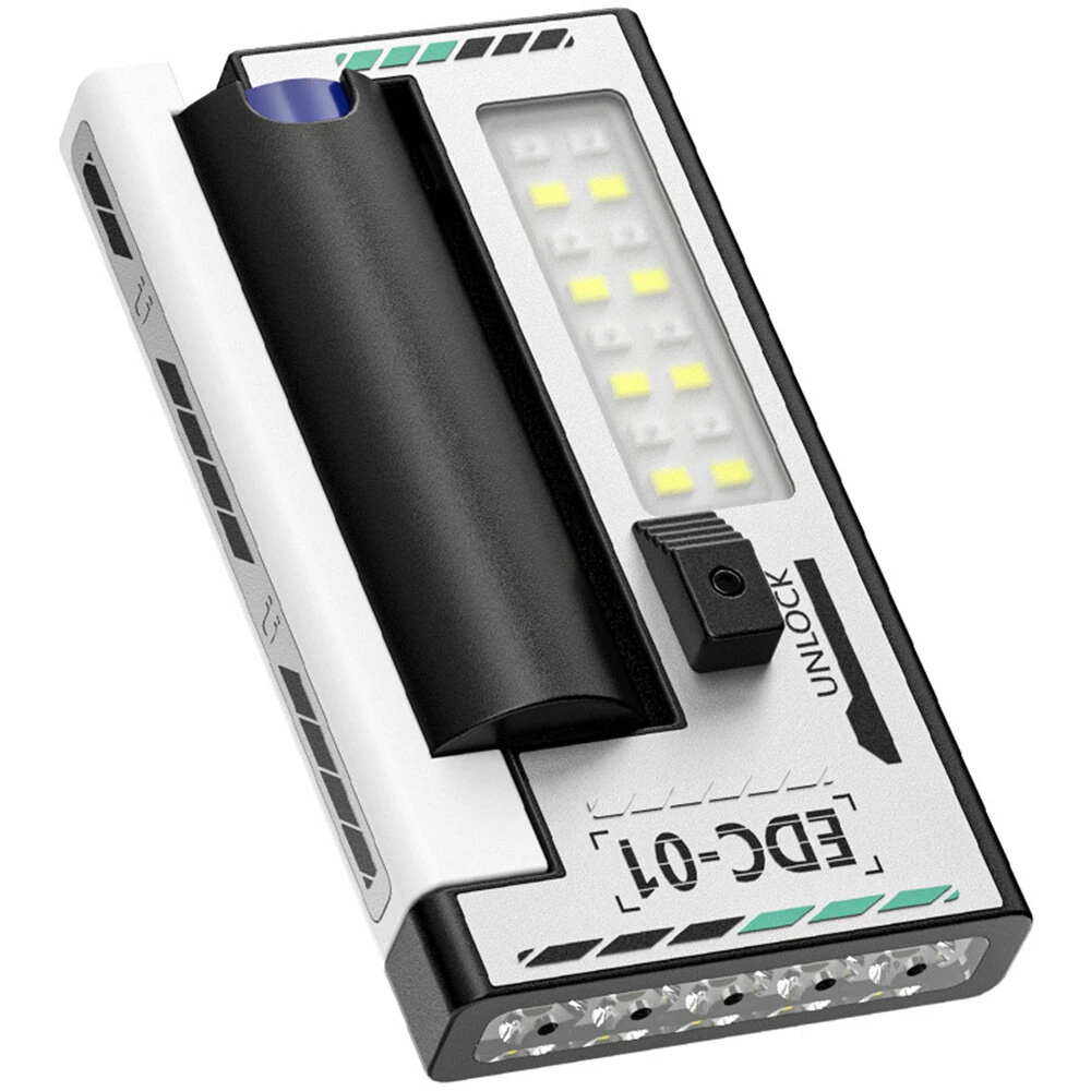 5-LED Magnetic Portable Flashlight With 21700 Battery USB Rechargeable with Digital Display, Red & Blue Warning Lights, Outdoor EDC Work Inspection Lamp — view 2