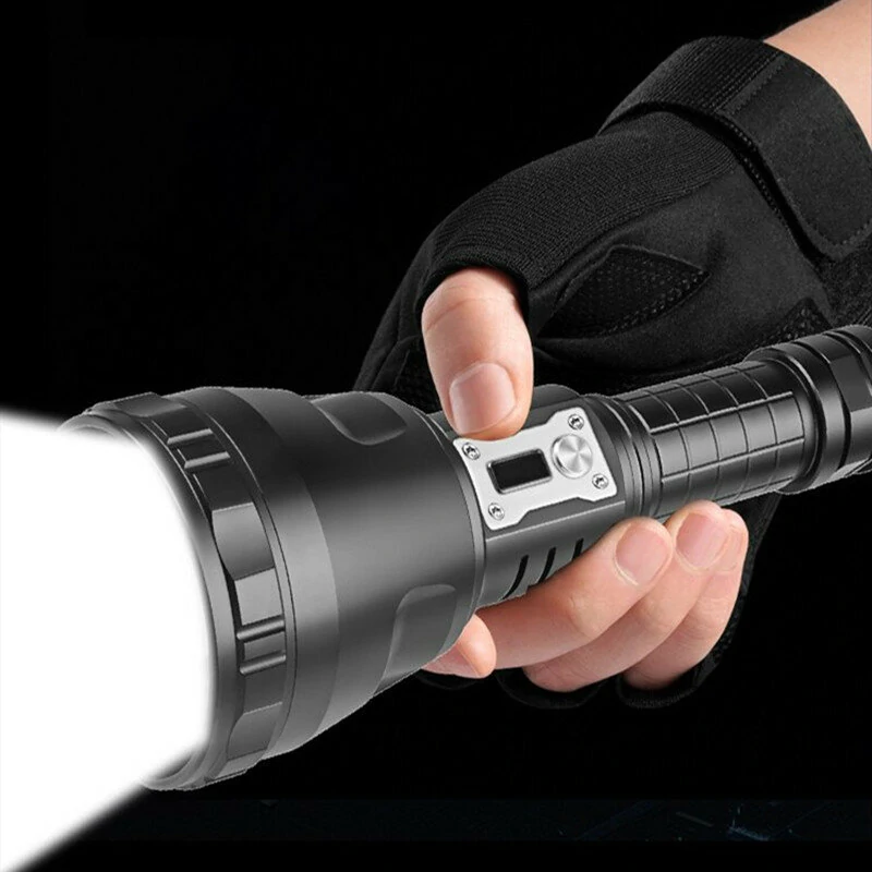 5 Model 3000LM Large Light Cup Fixed Focus Strong Light Flashlight With Output Electronic Display Outdoor Flashlight — view 9