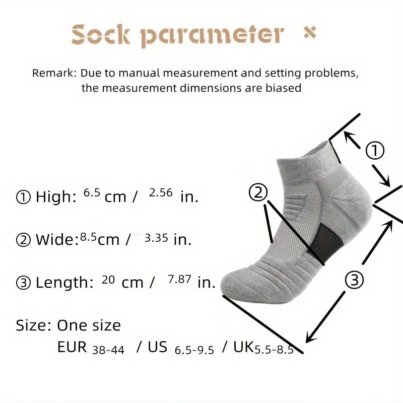 5 Pairs Men's Sports Socks, Towel Basketball Socks, Wicking Sweat Breathable Running Cycling Socks, High Elastic Outdoor Activities Ankle Socks — view 4