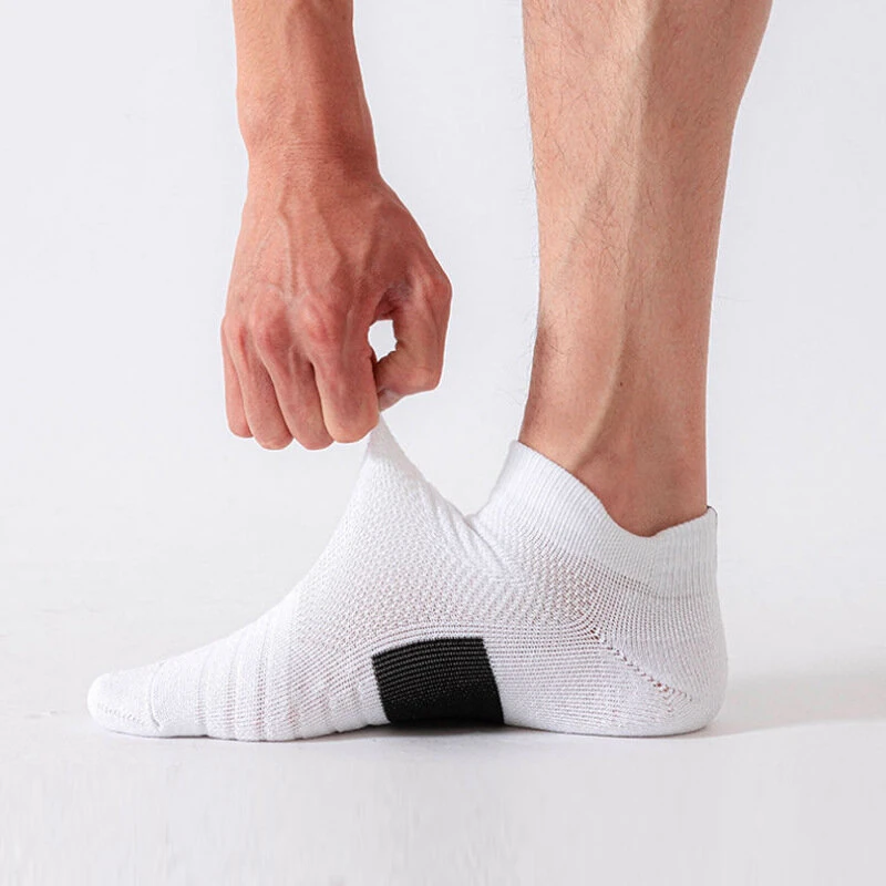5 Pairs Men's Sports Socks, Towel Basketball Socks, Wicking Sweat Breathable Running Cycling Socks, High Elastic Outdoor Activities Ankle Socks — view 8