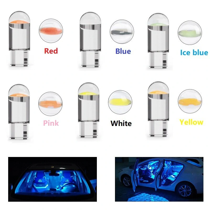50 X T10 Car Width Light Bulbs Crystal Transparent Integrated LED Small Car Lights Cob High Brightness License Plate Lights Reading Lights — Pricio
