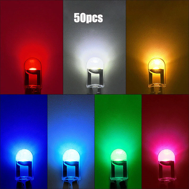 50 X T10 Car Width Light Bulbs Crystal Transparent Integrated LED Small Car Lights Cob High Brightness License Plate Lights Reading Lights — view 4